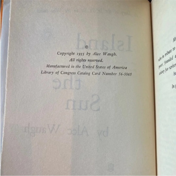 VINTAGE 1955 Island in the Sun by Alec Waugh - Hardback - Picture 9 of 10